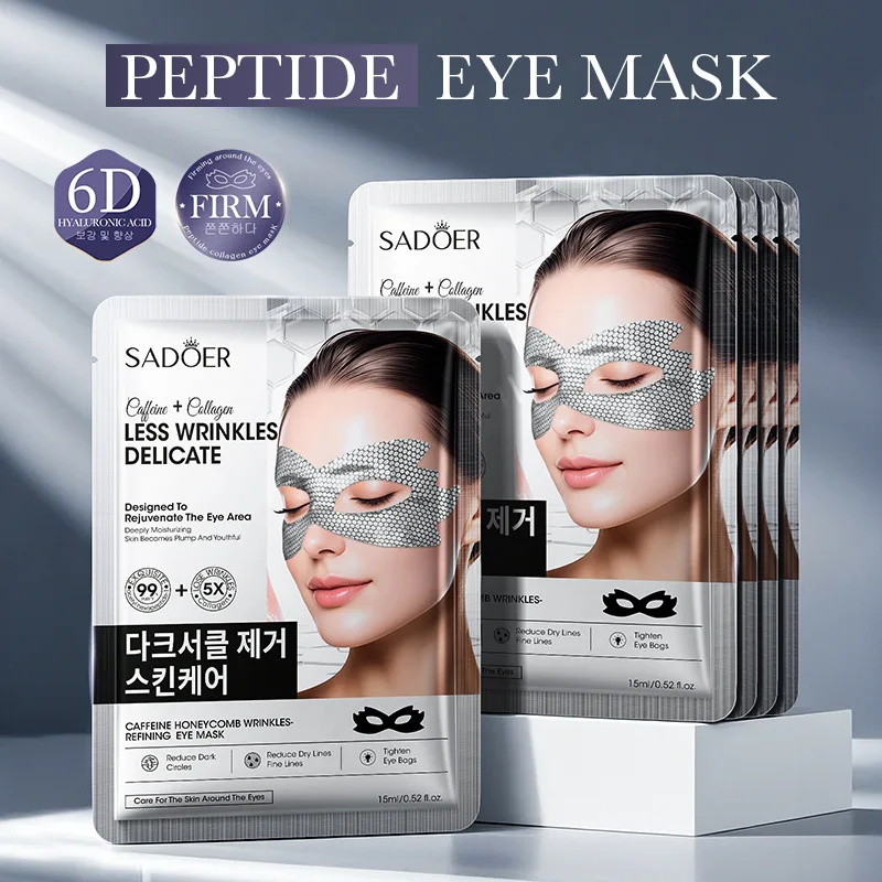 Mascarilla reafirmante para ojos con cafeína, panal, hidratante, reafirmante, mejora las bolsas para los ojos, parches antiarrugas para las ojeras
