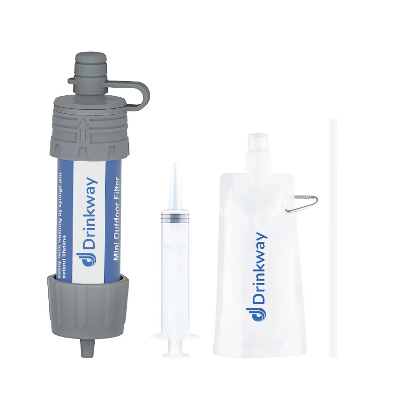 Herramienta de purificador de agua portátil para acampar al aire libre, tubo de succión Individual, fuente de filtro de agua, supervivencia