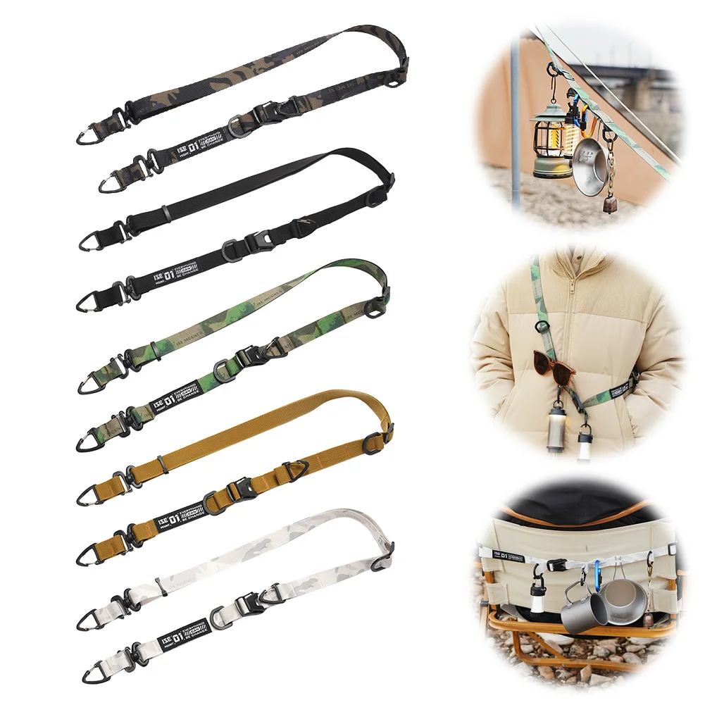 Outdoor Camping Quick Release Bag Strap with Hanging Ring Extensible Shoulder Strap Adjustable Crossbody Strap