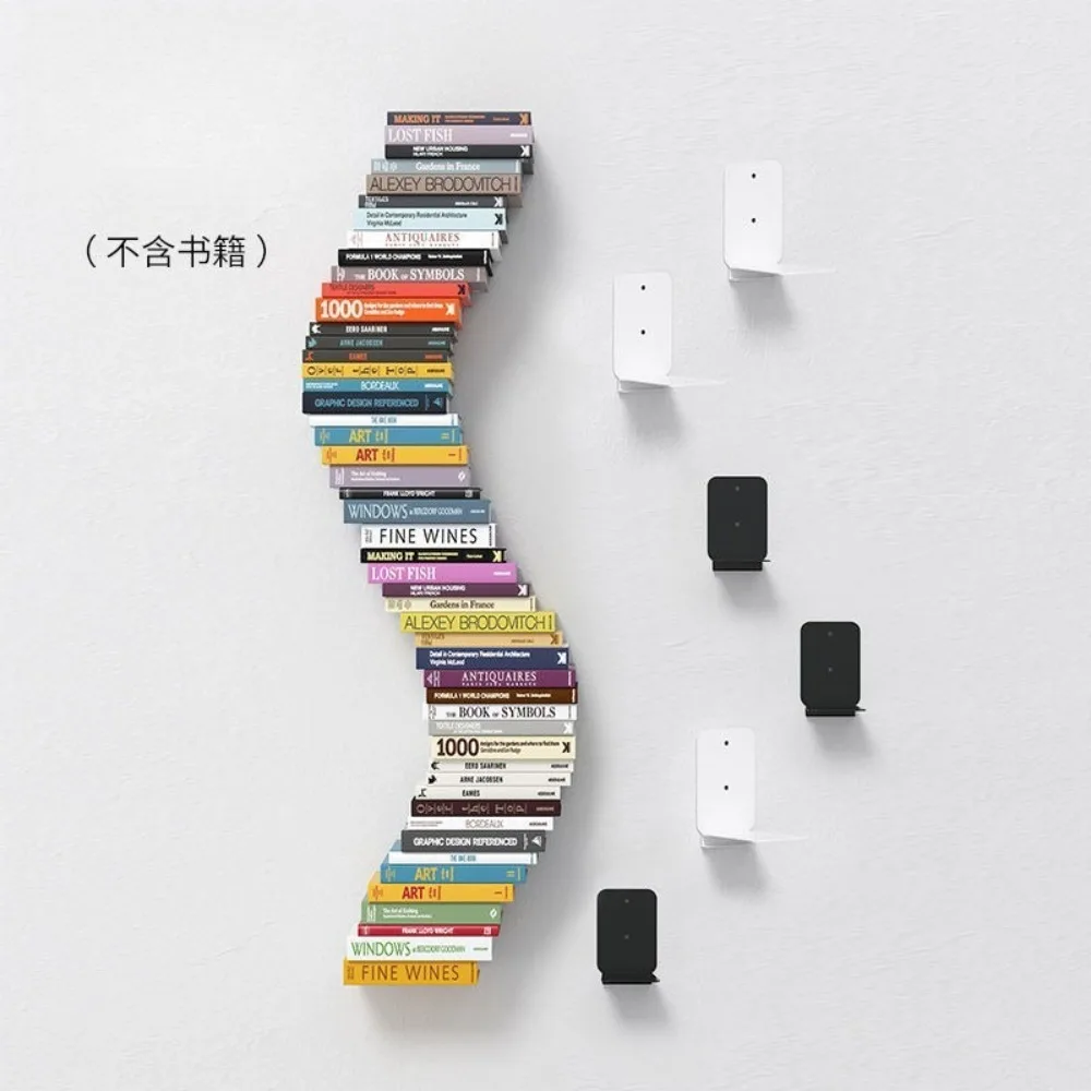 

Стальные подвесные креативные настенные стеллажи. Прочная и долговечная полка для хранения. Невидимая книжная полка. Домашнее хранение и организация.