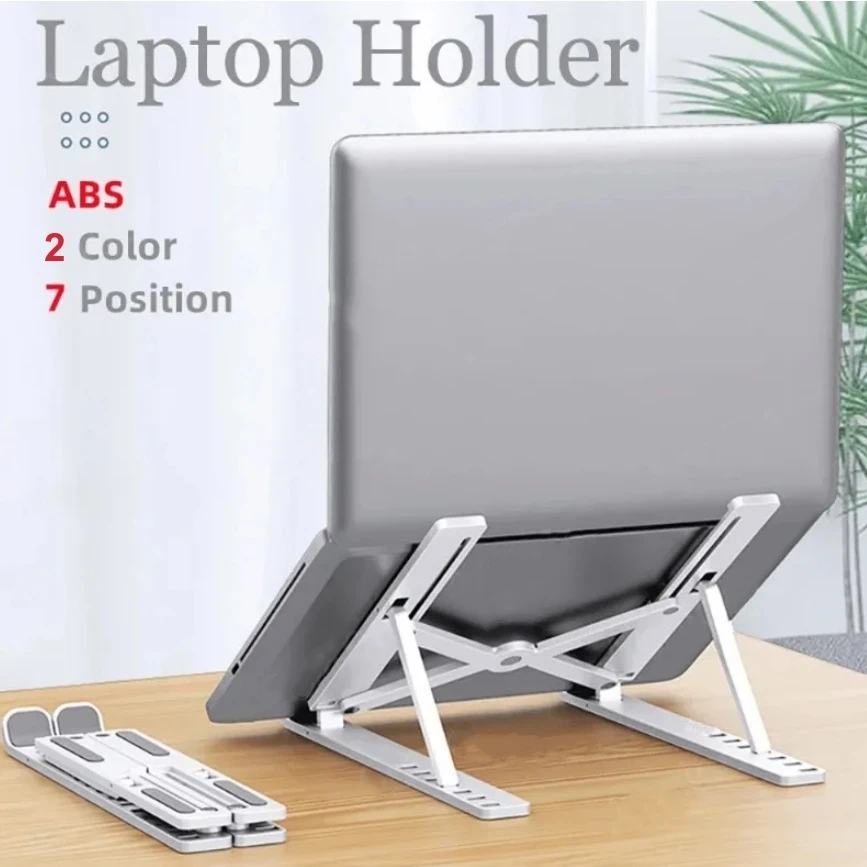 7 Levels Adjustable Laptop Stand  Foldable Portable Notebook Bracket Support Base ABS Holder for Macbook  Lenovo Laptop Air Pro