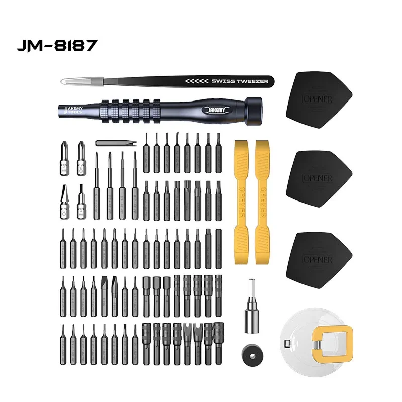 JM-8187 Precision Magnetic Screwdriver Set Spudger Pry Opening Tools For Mobile Phone Computer Camera Repair Hand Tools 83 In 1