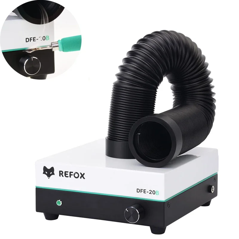 REFOX DFE-20B Solder Iron Fume Extractor Soldering Smoke Purifier Air Cleaner Dust Purification For PCB Motherboard Welding