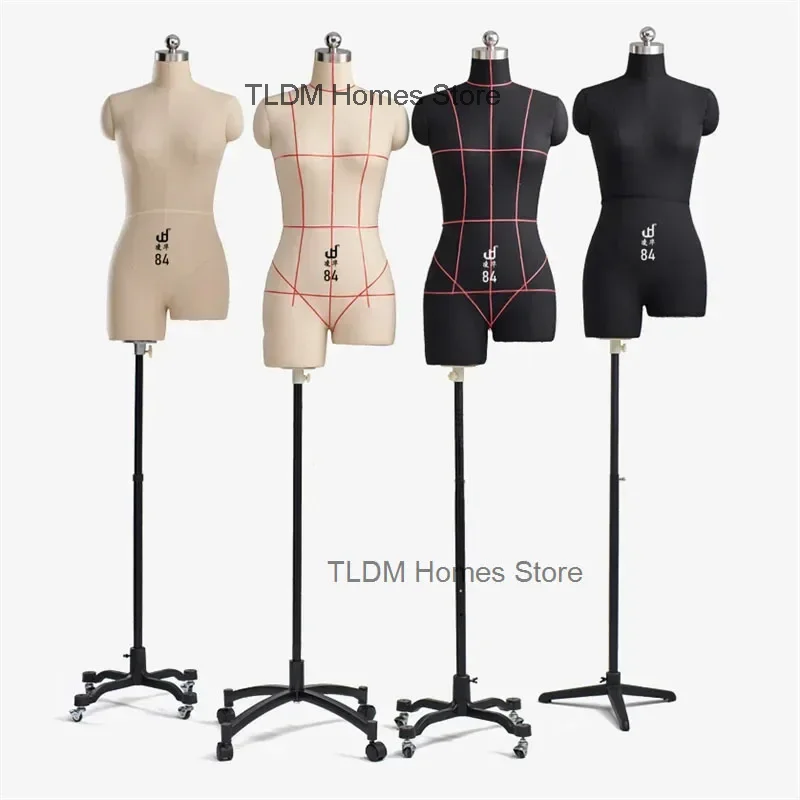 Boutique Clothes Dummy Female Mannequin Professional Sewing Realistic Model Tailor's Mannequins Half Body Dress Form Metal Rack