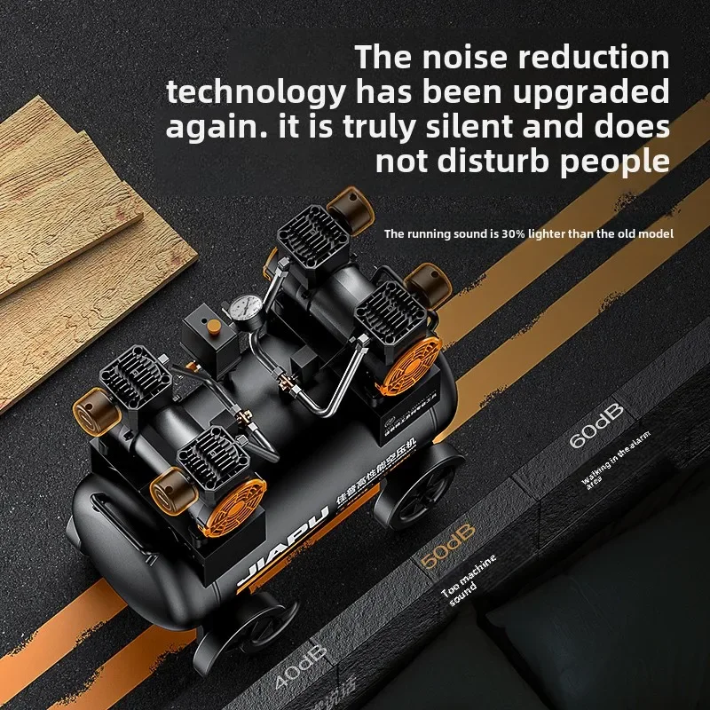 220V Industrial Grade Air Compressor Pump Mini Silent Oil-Free Air Pump for Car Tire Inflation AX