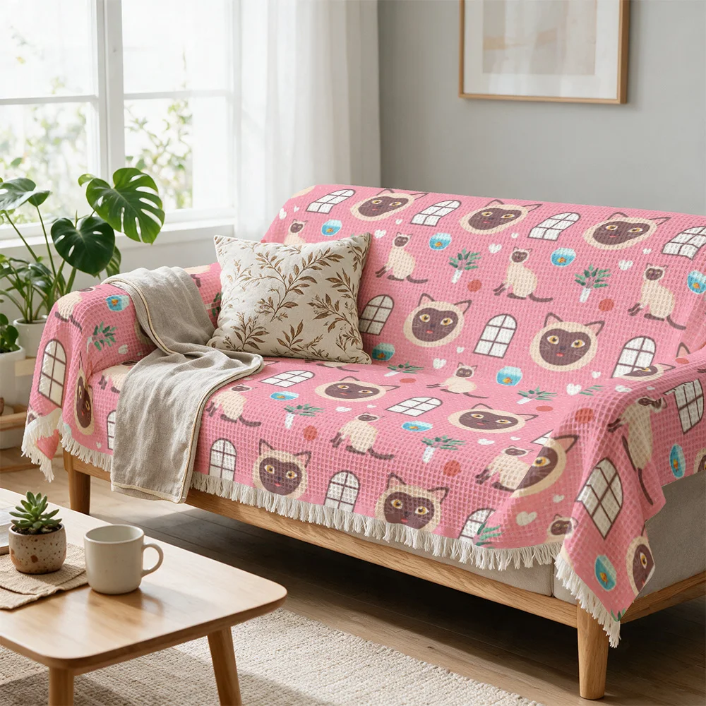 Cute Owl Window Print Throw Blanket for Sofa Bed Cover Decorative Throw Couverture Cushion for Living Room Home Decor Spring Sea