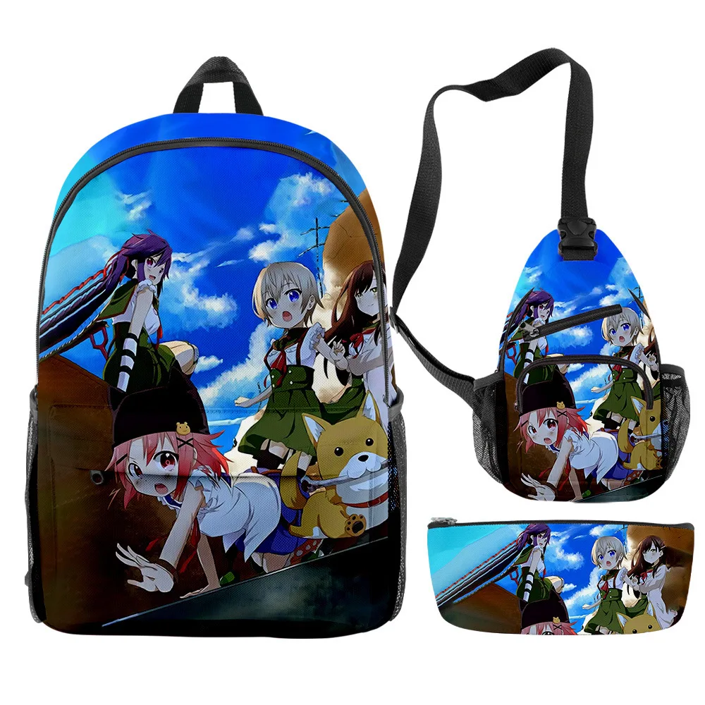 

Fashion Youthful Funny School-Live 3pcs/Set Backpack 3D Print Bookbag Laptop Daypack Backpacks Chest Bags Pencil Case
