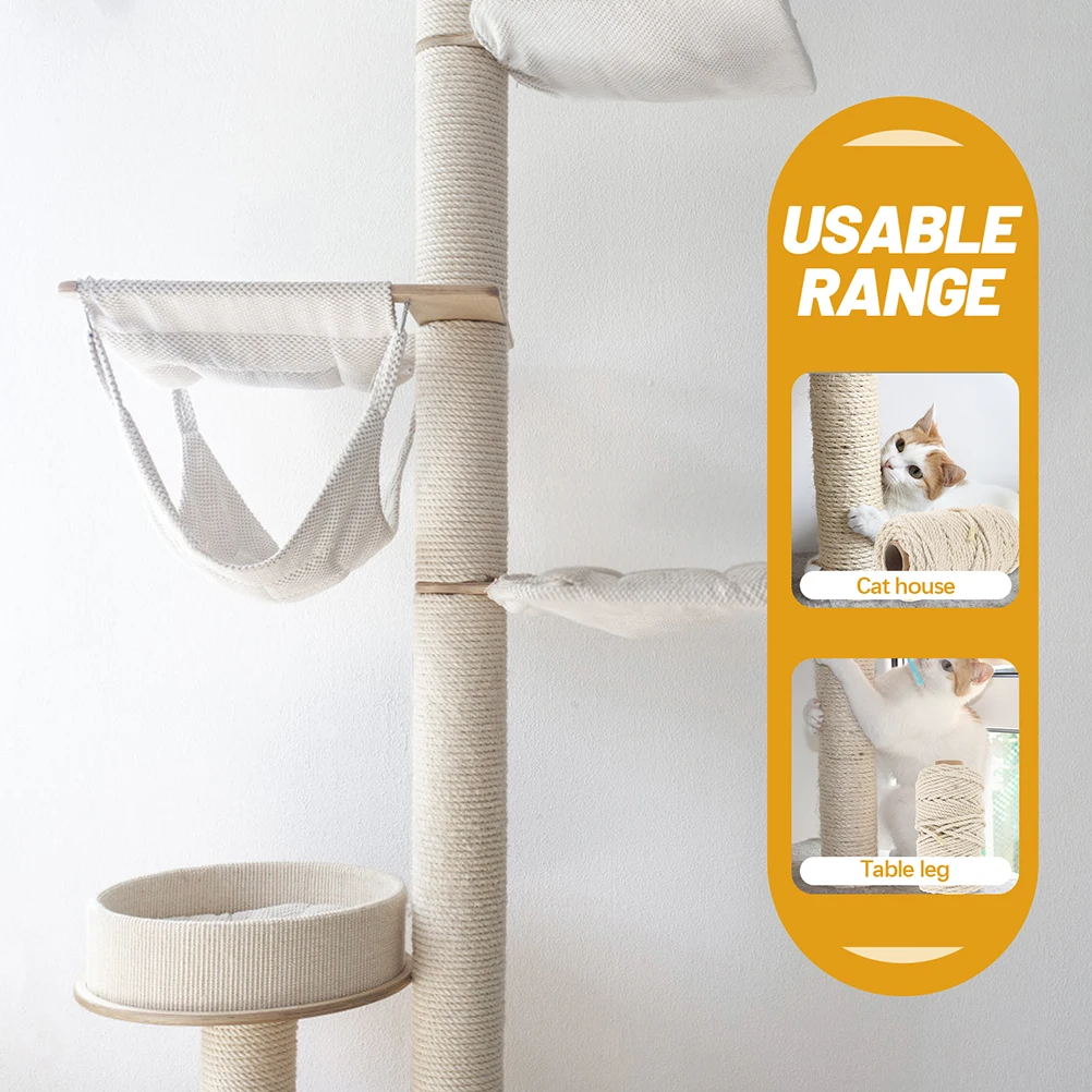 

50M White Sisal Rope Cat Tree Scratching Post Twine Wear Resistant Sturdy Accessories Multi Function Pet Supplies