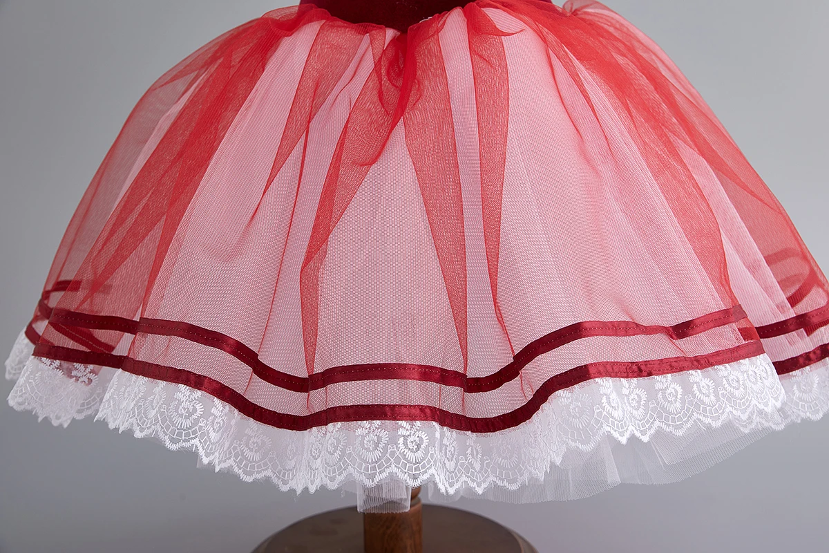 Saia tutu de balé profissional romântico, vestido longo de tule espanhol para meninas e adultos, trajes de bailarina para performance do lago dos cisnes