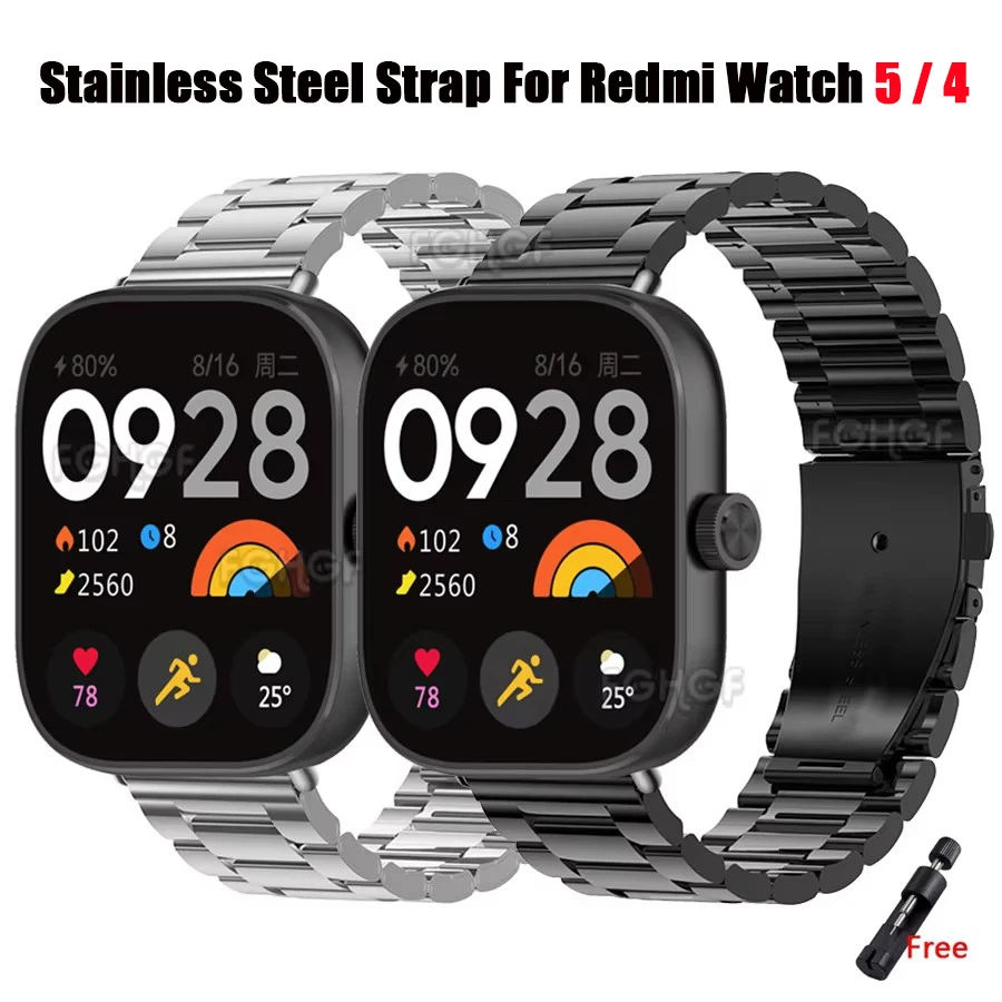 

Браслет из нержавеющей стали для Redmi Watch 5, сменный ремешок для Xiaomi Redmi Watch 4, умные часы, аксессуар Correa