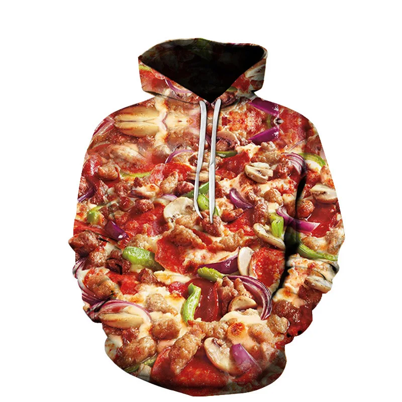 Funny Pizza Fruit Y2K Hoodie 3D Pineapple Graphic Hoodies Men Women Personality Fashion Pullovers Autumn City Commute Coat Tops