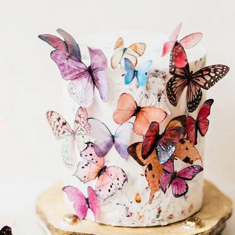 Birthday Cake Decoration Butterfly Holiday DIY Decorations Party Butterfly Stickers Background Wallpaper Festivals Accessories