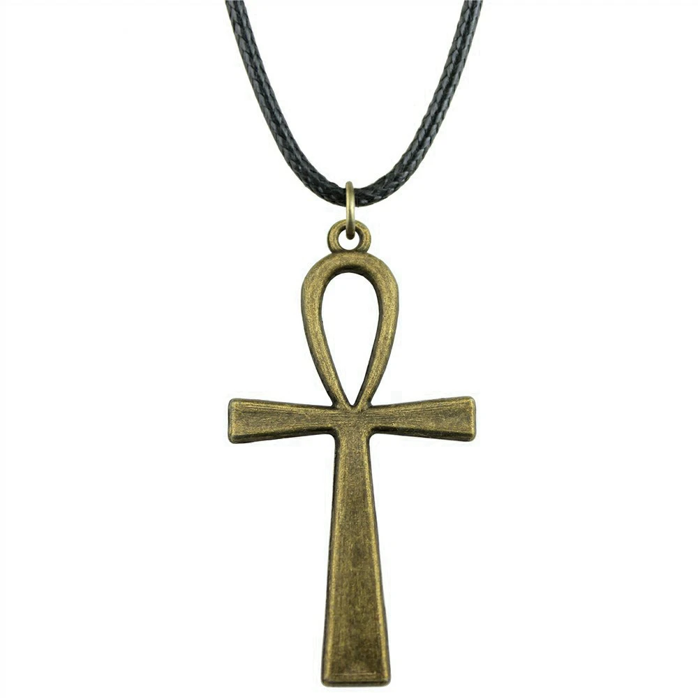 1pcs Life Key Ankh Cross Choker Neck Couple Pendants Jewellery Making Supplies Vintage Chain Length 45+4cm