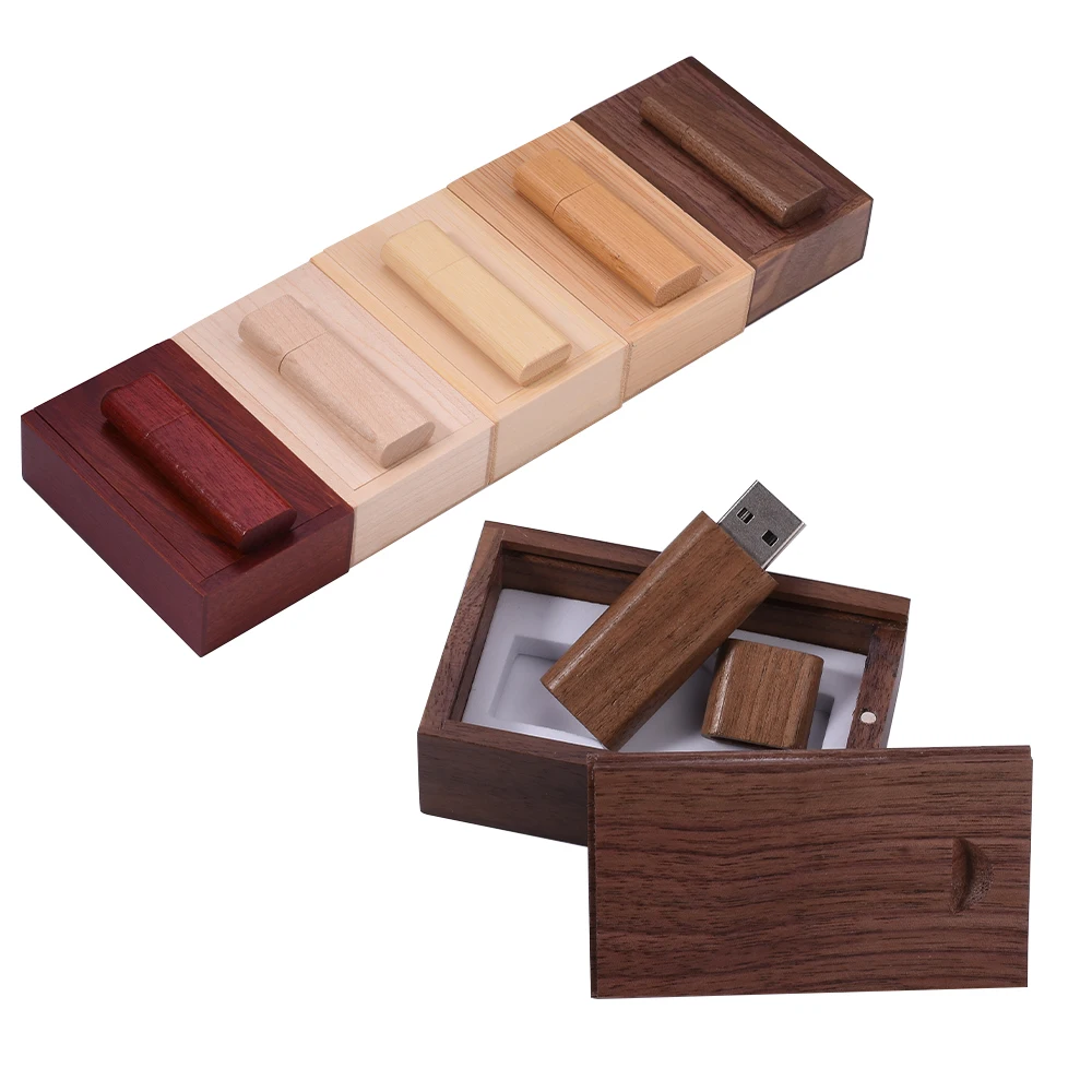 Wooden Flash Drive 64GB Free Custom Logo Pen Drives 32GB Maple Wedding Gift Memory Stick 16GB Bamboo U Disk 8GB External Storage