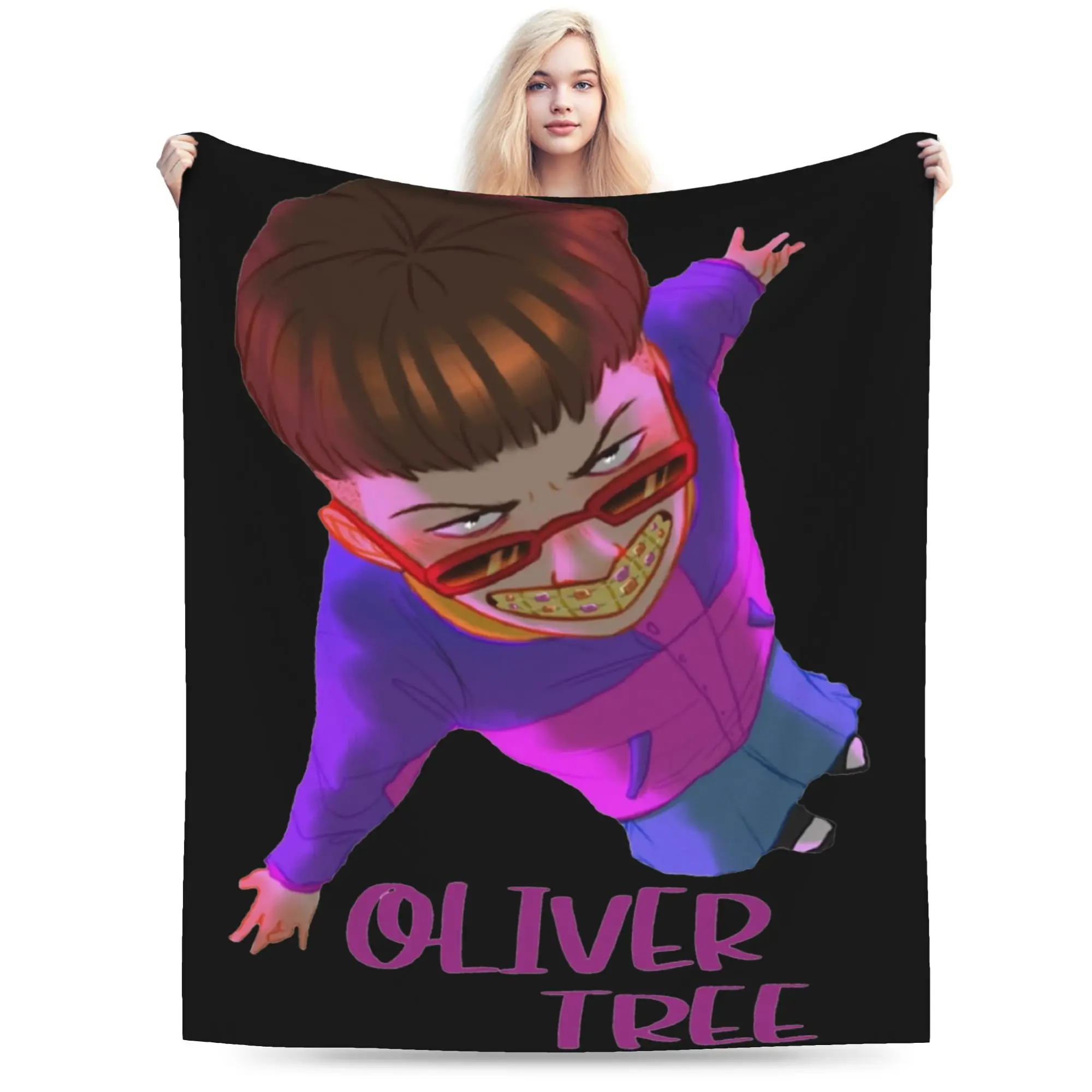 Super Soft Oliver Tree Fan Art hip hop  Throw Blanket Premium Flannel Fleece Lightweight  Bed Blanket Cozy Fluffy Bedspread