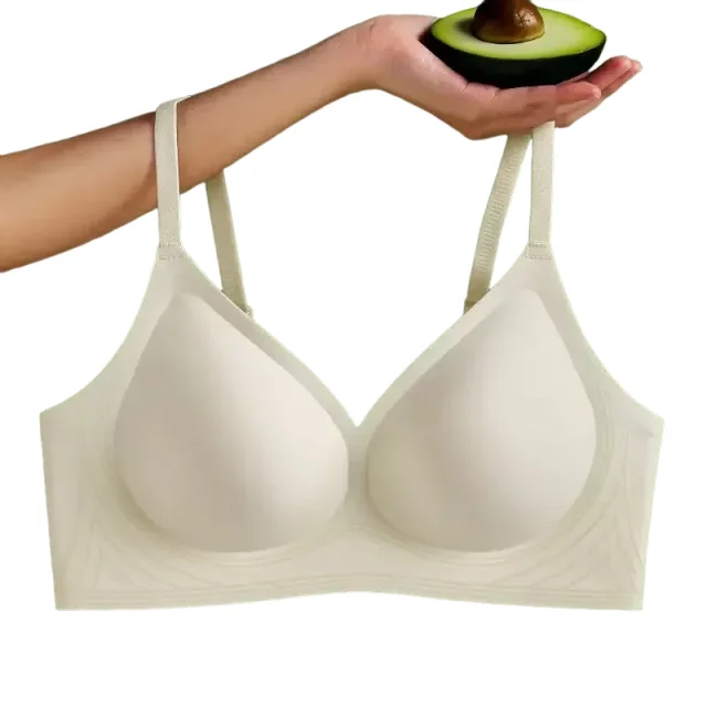 KUCLUT Underwear for Women Gathering and Collecting Breasts Comfortable Non-slip Fixed Cup Jelly Strip Latex Breathable Bra