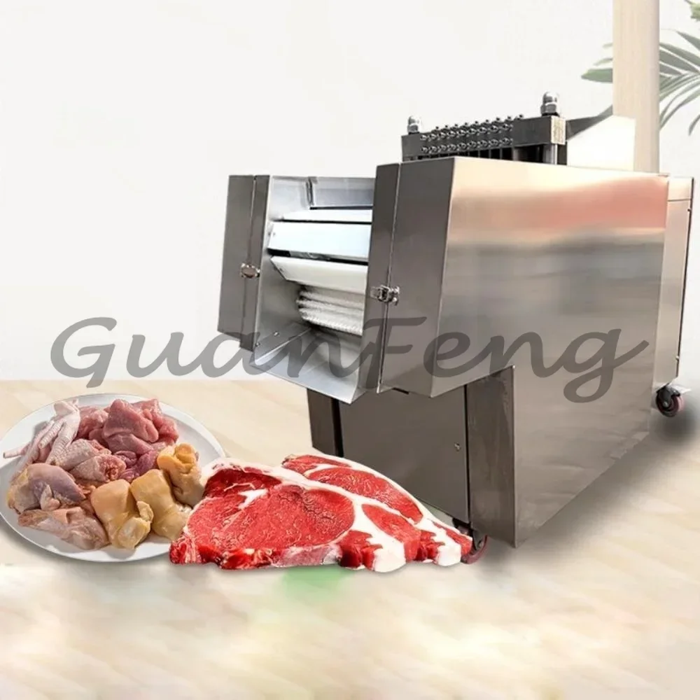 Commercial Automatic Frozen Beef Block Slicer, Multifunctional Meat Cutter for Pork, Chicken and Fish Processing