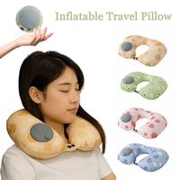 Inflatable U-Shape Neck Pillow Cooling Cartoon Neck Support Cushion Lightweight Compact Neckrest Pad Four Seasons