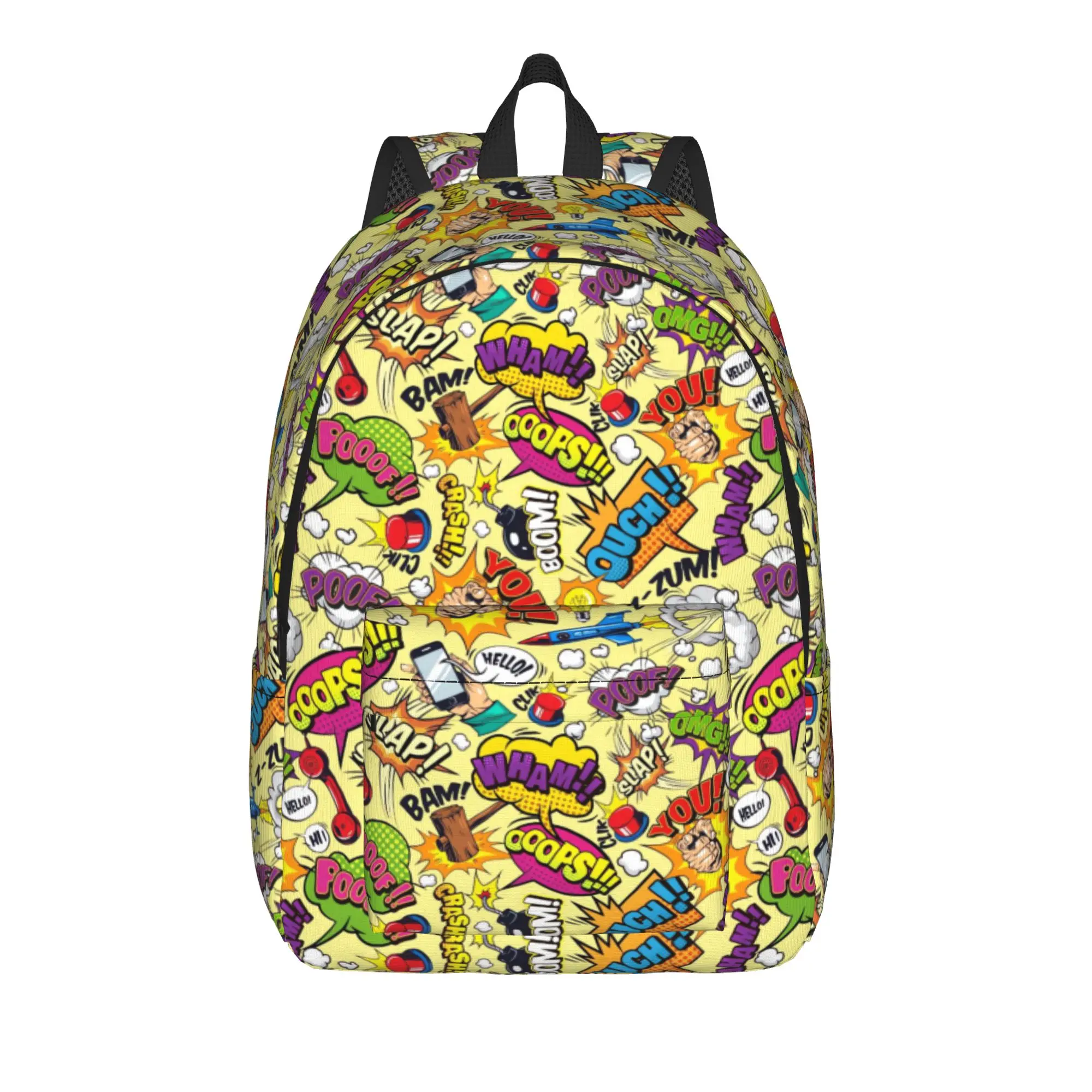 Comic Speech Bubbles   ()(8) Backpack  College Backpacks Women Elegant School Bags High Quality Soft Rucksack