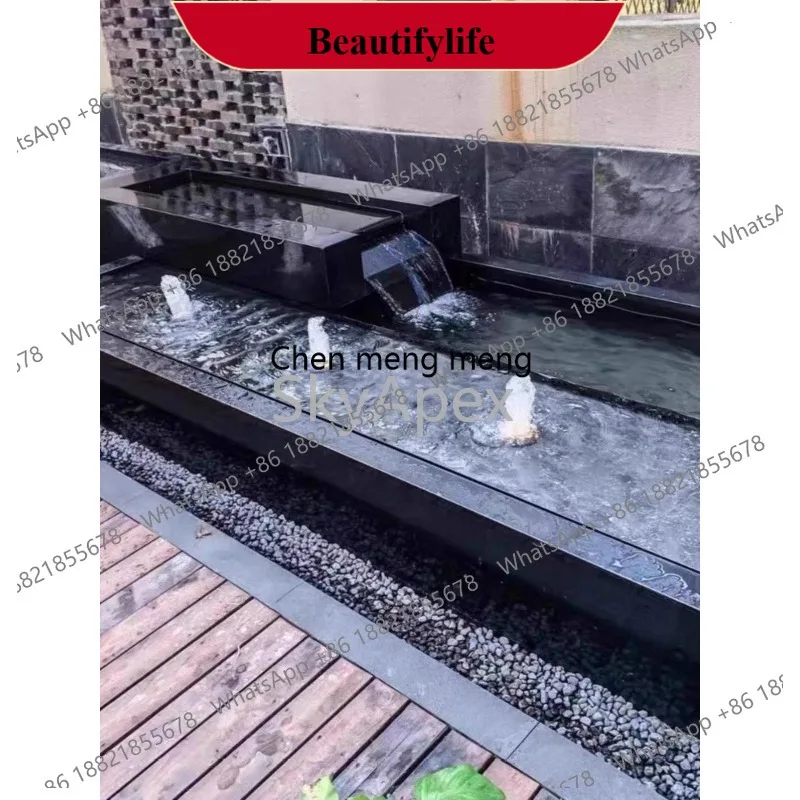 C178 Stainless Steel Painted Water Feature Ornament Circulating Water Silent Courtyard Garden Fish Pond & Spring Deflector Poolb