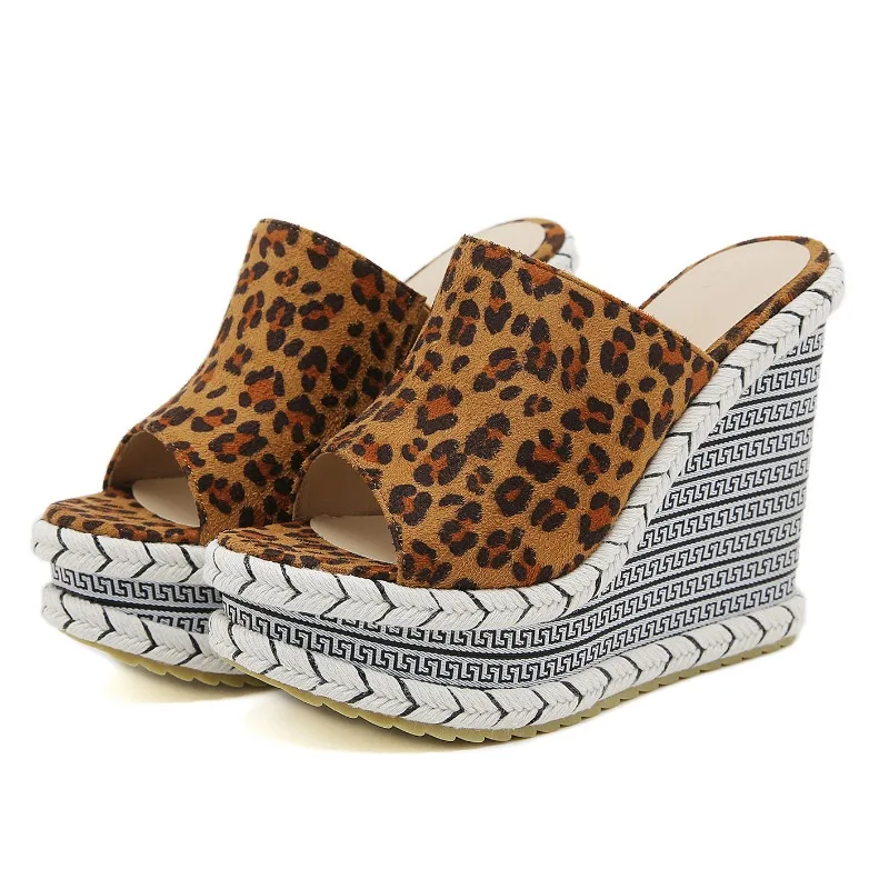 

12cm Wedge Heel Women's Sandals Trend Women's Pumps and Heels Thick Bottom Platform Women's Slippers Woman Shoes Sandalias Mujer