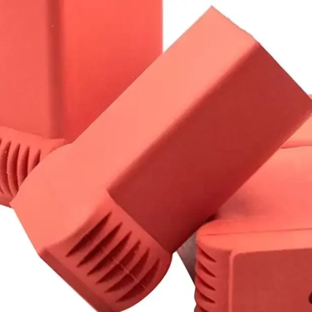 4pcs Rubber Ladder Foot Covers Anti-Slip Red For Telescopic Ladders Noise Reduction Pads Protecting Floors