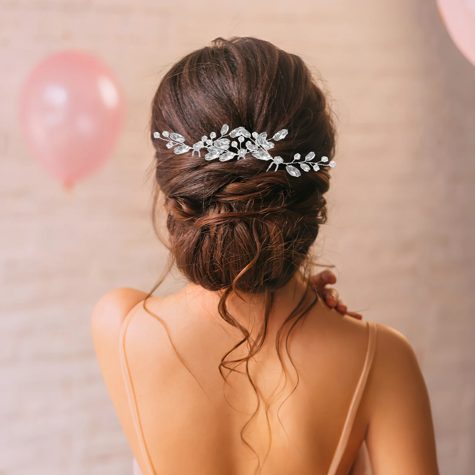 

3 Pcs Bridal Accessories Rhinestone Hairpin Wedding Hair Clips Forks Classic Design For Brides Matching Different Hair Colors