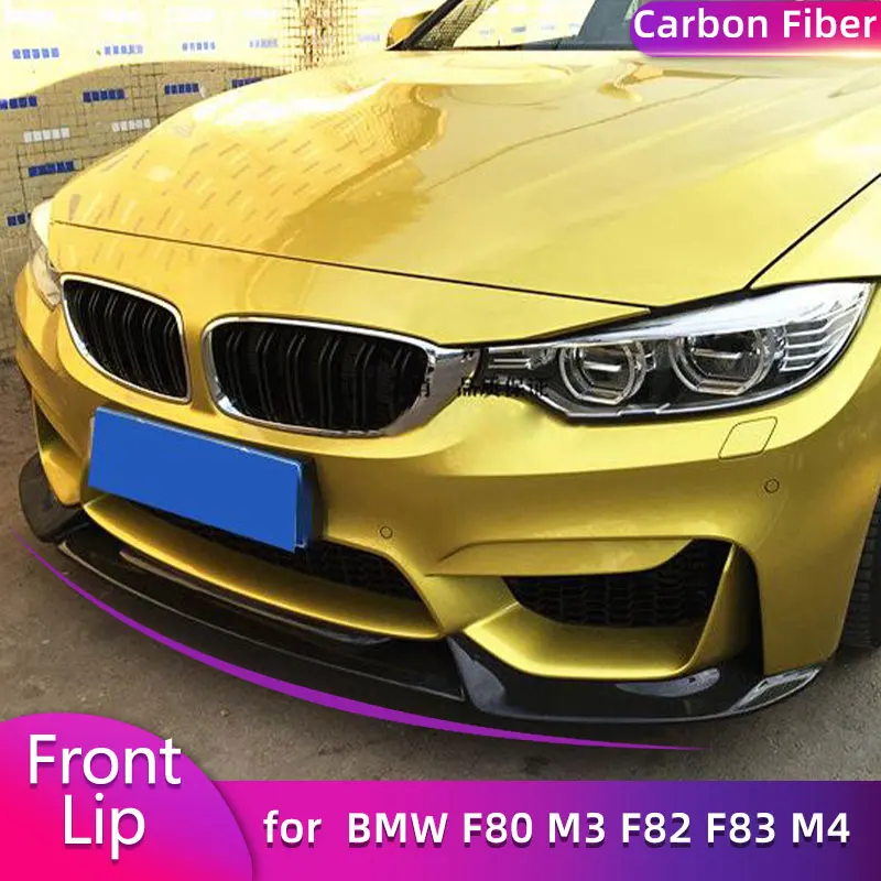 

Carbon Fiber Front Bumper Lip Spoiler for BMW F80 M3 F82 F83 M4 2014-2019 Auto Car Racing Front Lip Chin Apron Body Kits