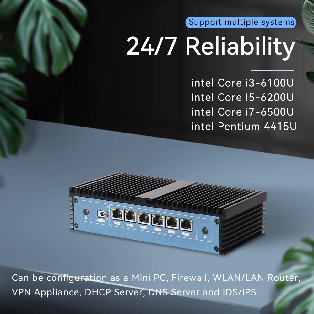 XCY Mini PC Router Firewall Pfsense i7 Puertos Ethernet WiFi SIM