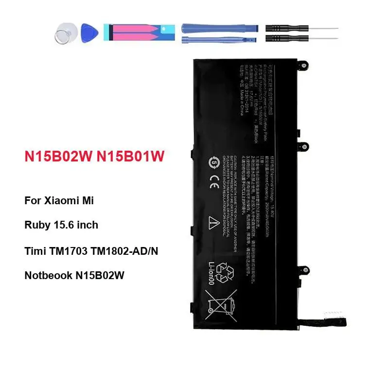 N15B02W N15B01W For Xiaomi MI Ruby TM1703 TM1802-AD N C 15.6 Inch Laptop Battery Reliable Power 2600Mah Fast Shipping