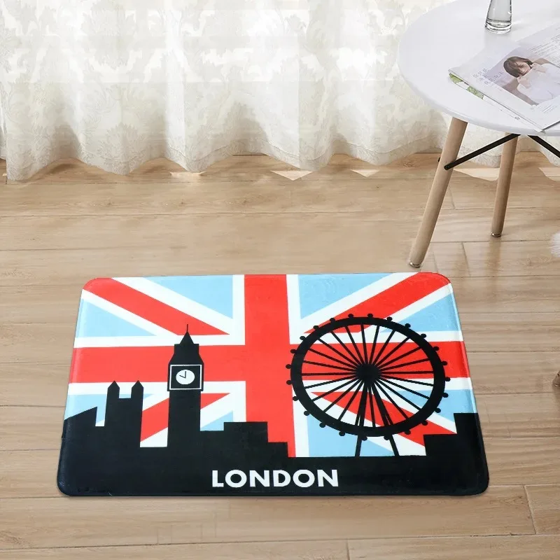 Digital Printed Flannel Non-slip Carpet Sponge Non-slip Mat Home Finished 40x60cm National Flag Pattern Carpet 160x220cm