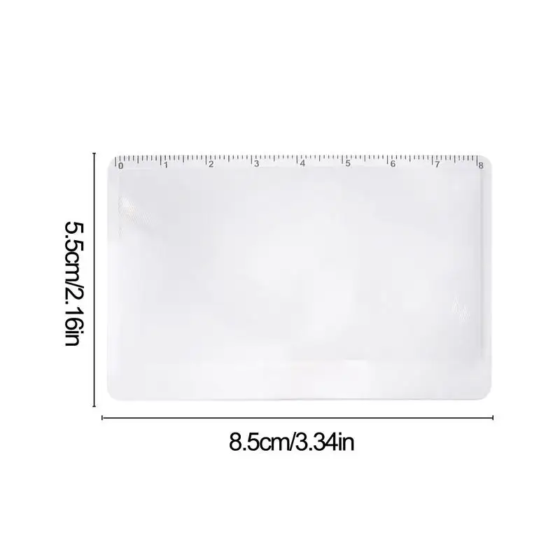 3X Magnifier Sheet With Scale Ultra-thin Reading Glass PVC Transparent Lens Credit Card Size Book Page Magnification