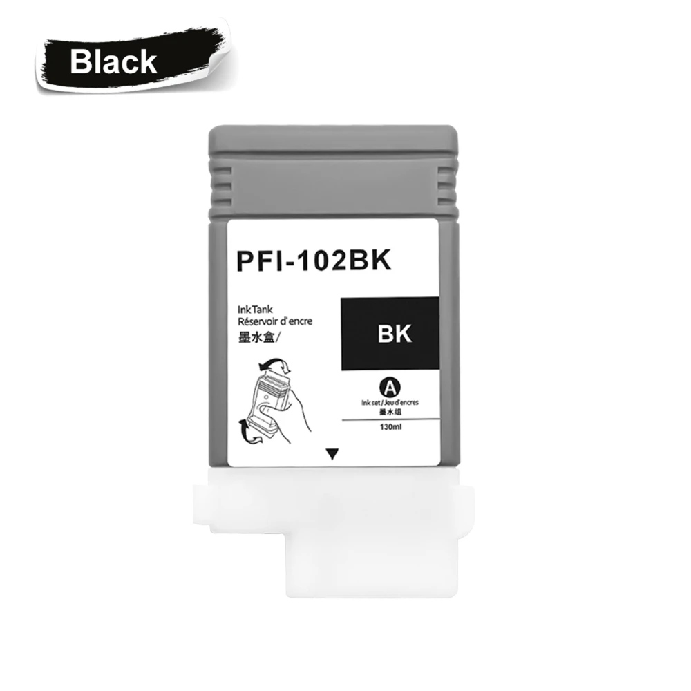 PFI-102 PFI102 Ink Carttidge With Chips And Ink For Canon iPF500 iPF510 iPF600 iPF605 iPF610 iPF700 iPF710 iPF720 130ML/PC