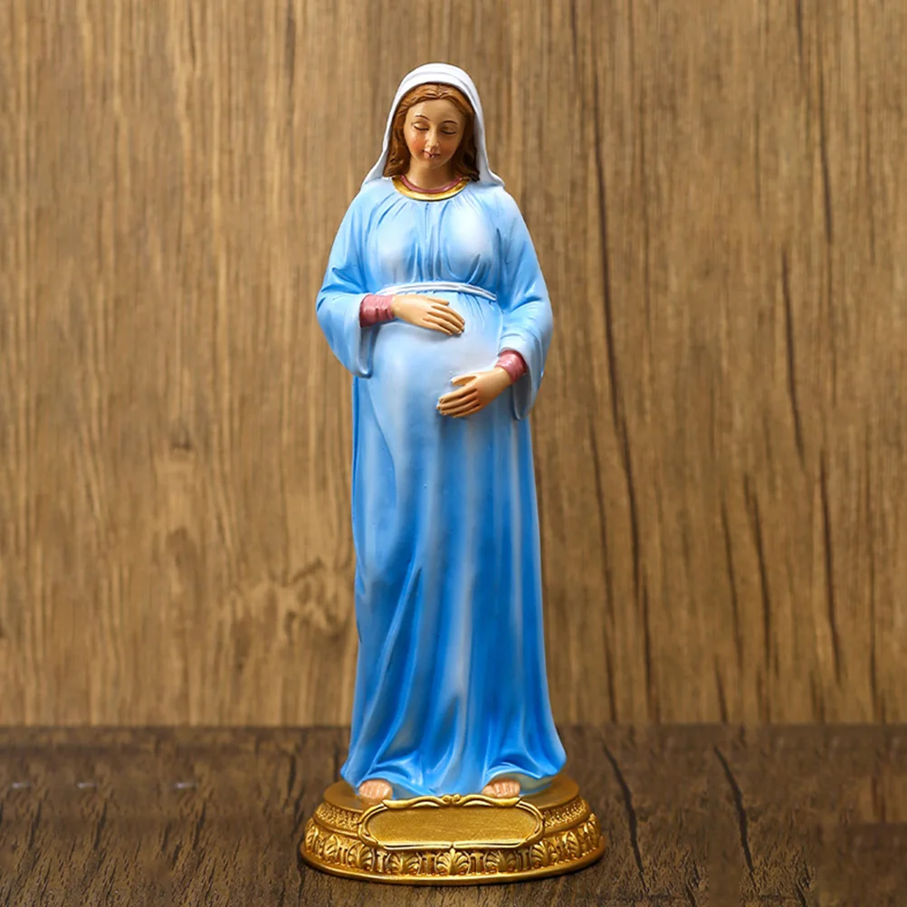 

Resin Virgin Statue nament Gifts Vintage Decoration Catholicism Adornment Desktop Mini Model Figurine Craftsmanship Detail