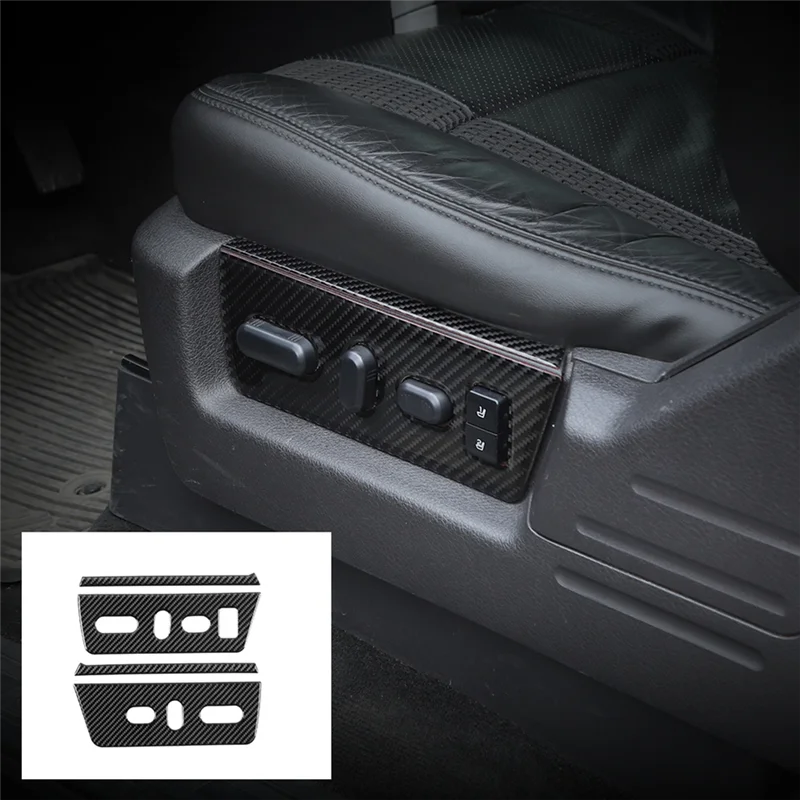 

Seat Adjustment Panel Cover Trim Decoration Stickers for Ford F150 2009-2014 Interior Accessories - Soft Carbon Fiber