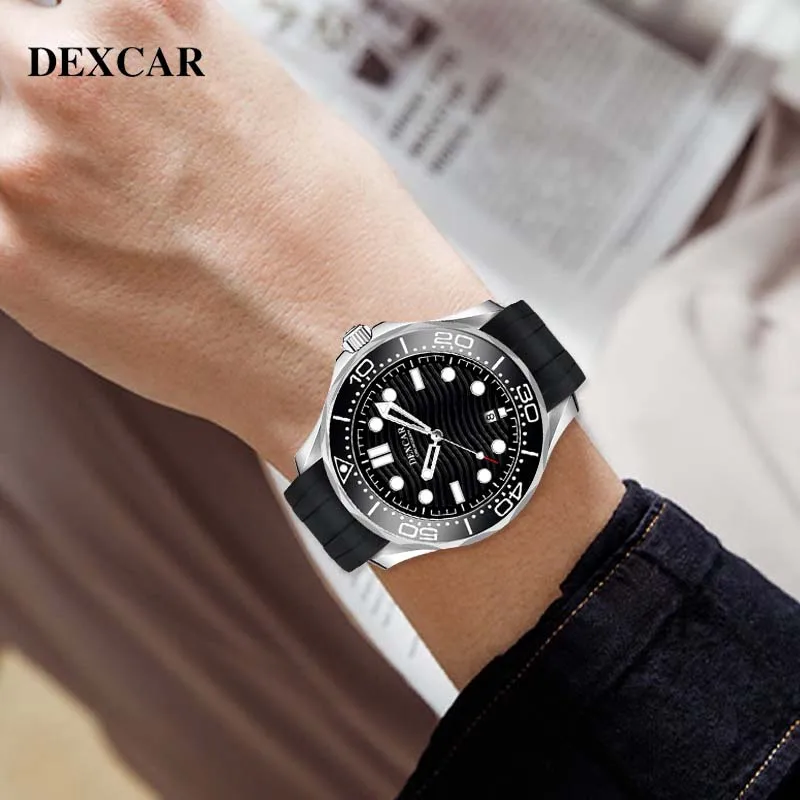 DEXCAR 2024 New Men\'s Watches Brand Luxury Automatic Watch For Men Men Mechanical Wristwatch 100M Waterproof Clock Man