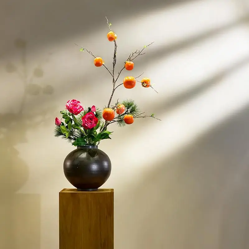 

Persimmon, flower arrangement, artificial flower, fake flower, decoration, persimmon Ruyi, living room, decoration, ornament