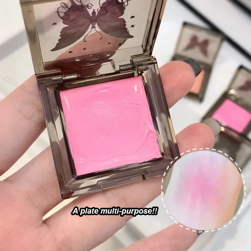 Translucent Pink Blush Cream Matte Natural Long-lasting Moisturizing Clear Creamy Blusher Mud Not Fly Powder Rouge Paste Pigment