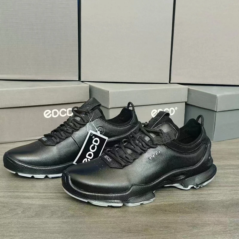 Men\'s Genuine Leather Sneakers, Comfortable, Breathable, Anti-Slip, Outdoor Sports, Running, Golf Shoes, High Quality