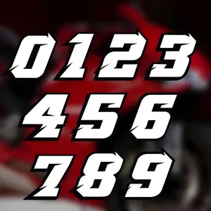 2 Buah Stiker Angka Arab Balap Motor DIY Stiker Pelangi Reflektif Reparasi Helm Nomor Mobil Styling 3D Stiker 12 stiker dan stiker dakar penjualan terbaik - №
