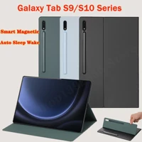 Para Samsung Galaxy Tab S9 FE funda magnética para S10 + funda con soporte S10 FE + encendido automático para Tab S9 S10 Ultra con portalápices