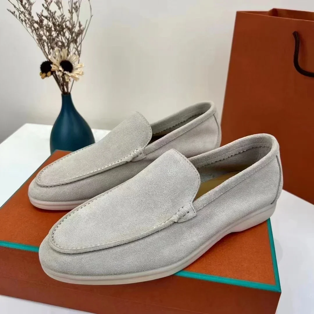 Sapato de mocassim de couro genuíno, sapato casual masculino e feminino, versátil de lefu, novo, primavera, outono, verão, 2022