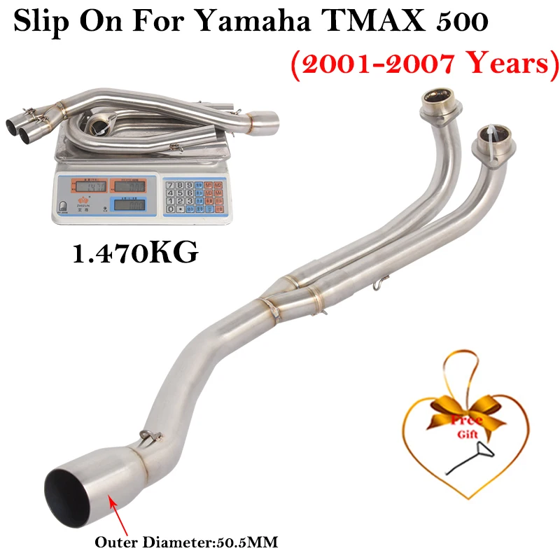 

Slip On For Yamaha TMAX 500 T-MAX 500 T MAX500 2001 - 2007 Motorcycle Exhaust Escape Systems Front Link Pipe Connection Muffler