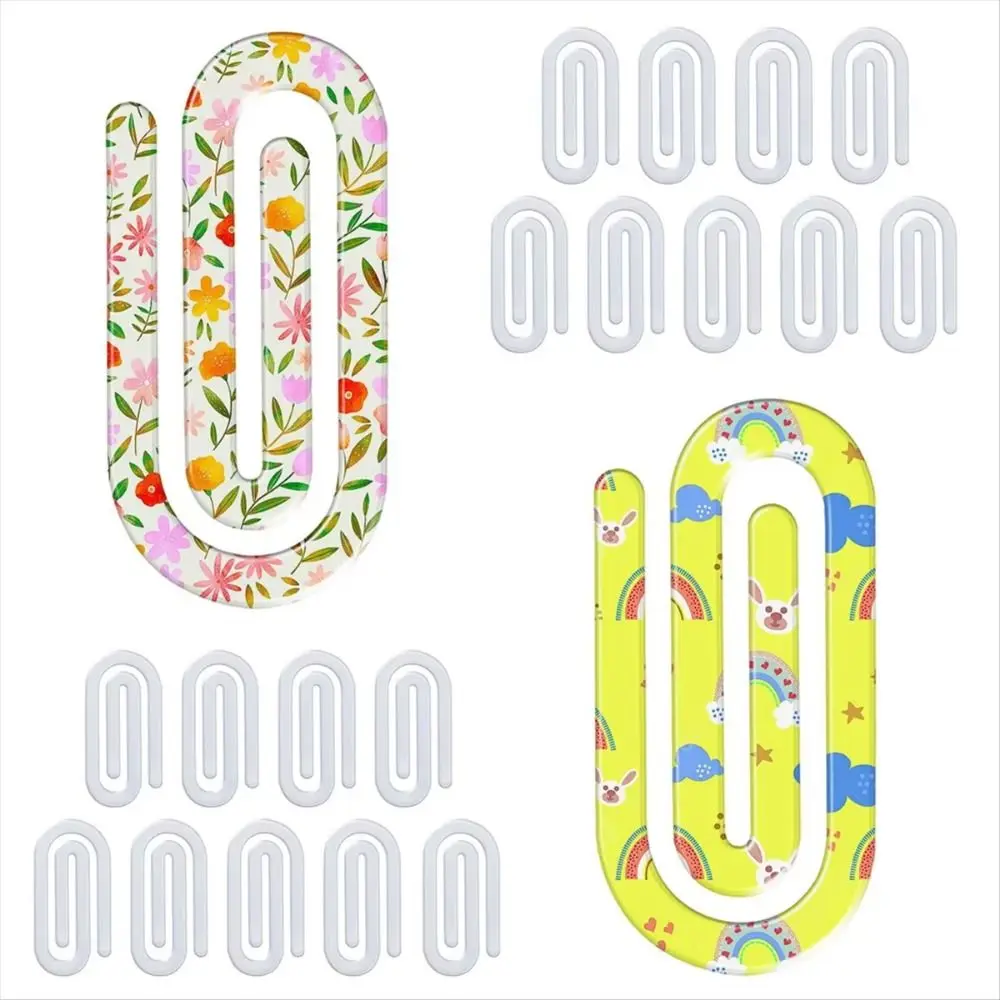 10Pcs Acrylic DIY Bookmarks Transparent Sublimation Blanks Acrylic Paper Clips Clear Ornaments Unfinished Bookmarkers Notebook