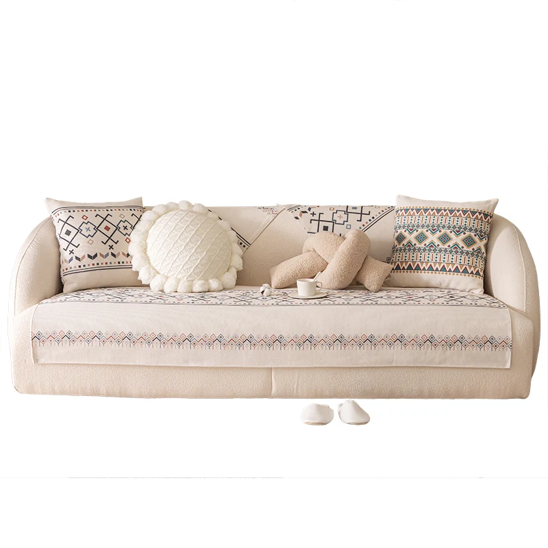 Bohemian Cotton and Linen Sofa Cushion Four Seasons Universal Sofa Cover Non-slip Anti-wrinkle Anti-cat Scratch Pillow