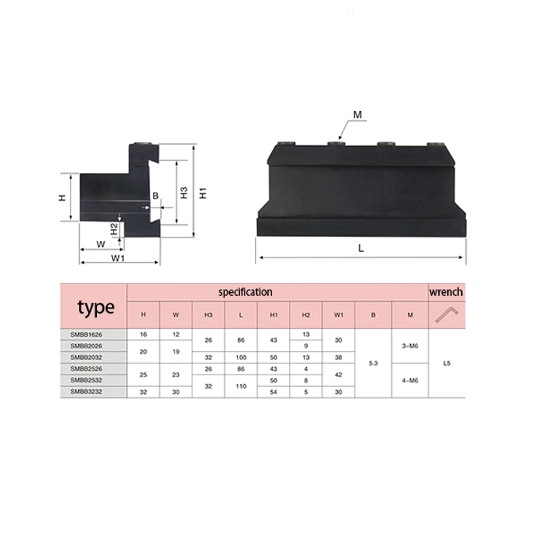 SPB226 SPB326 SPB332 SPB432 SMBB2026 SMBB2526 SMBB2532 Grooving Cut-Off Cutter Holder SP300 200 NC3030 Lathe Turning Tool Holder