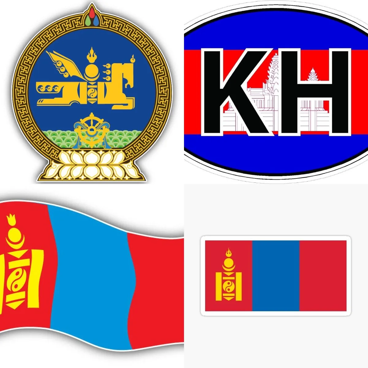 

Mongolian Emblem Car Bumper Sticker High Quality Waterproof Fuel tank Camper Travel Bumper Laptop Accessories