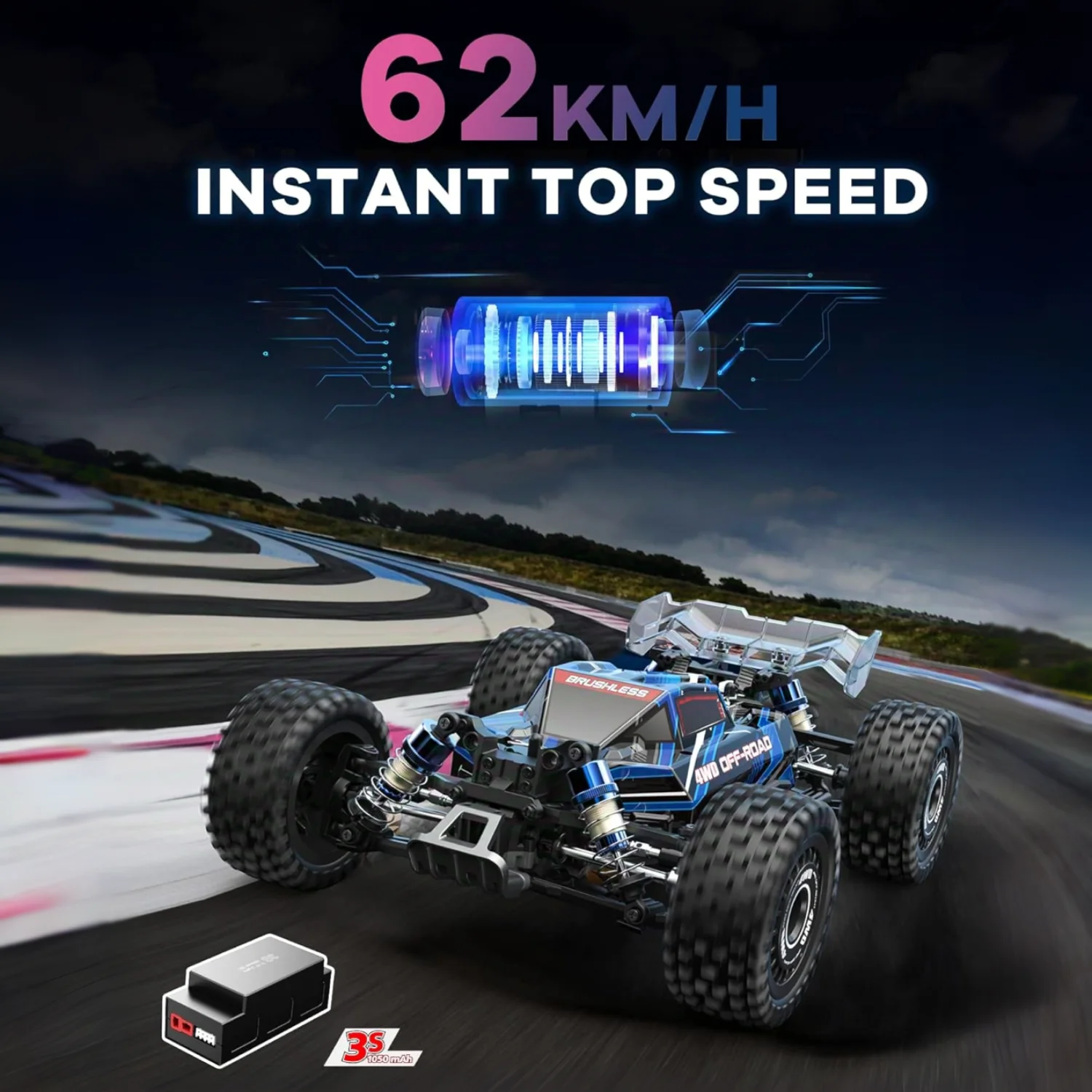 MJX Hyper Go 16207 70 km/ساعة 1/16 4WD سيارة سباق بدون فرش عالية السرعة الانجراف سيارات 2.4G سيارات التحكم عن بعد على الطرق الوعرة شاحنة اللعب #4