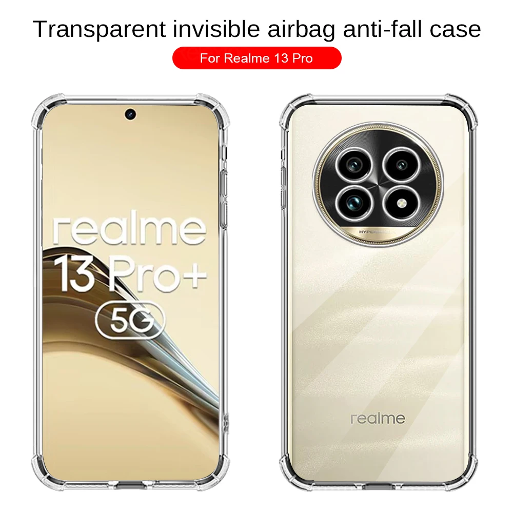 Clear Case for Realme13Pro+ Realme 13 Pro+ 5G Slim Soft TPU Protective Shell Cover on Realmu Realm Realmi 13 Pro Plus 5G 2024