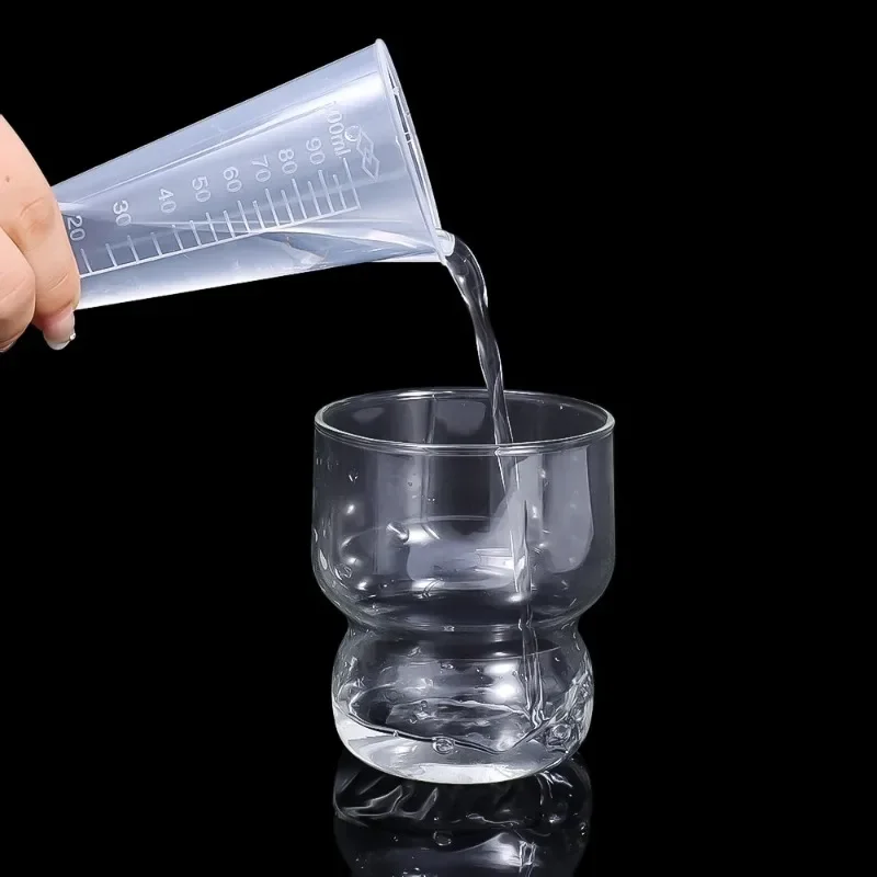 100ml Measuring Cup Transparent Scale Plastic Graduated Measuring Cups Liquid Container Lab Chemical Cup Kitchen Bar Supplies